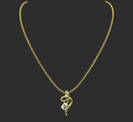 Pendant & Necklace 185 | 3d print model