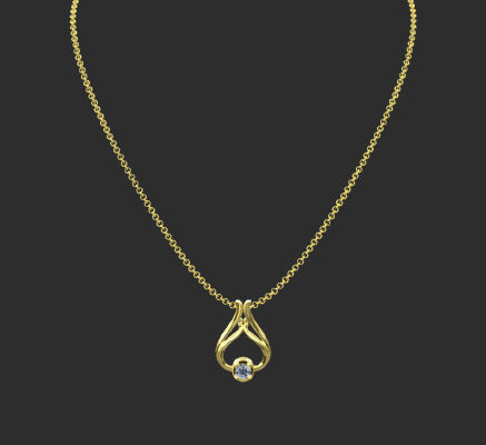 Pendant & Necklace 199 | 3d print model