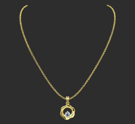 Pendant & Necklace 308 | 3d print model