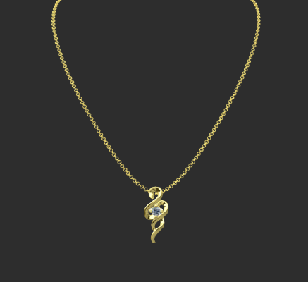 Pendant & Necklace 317 | 3d print model