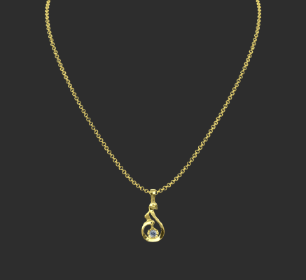 Pendant & Necklace 415 | 3d print model