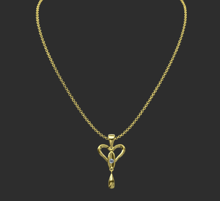 Pendant & Necklace 671 | 3d print model