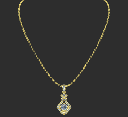 Pendant & Necklace 735 | 3d print model