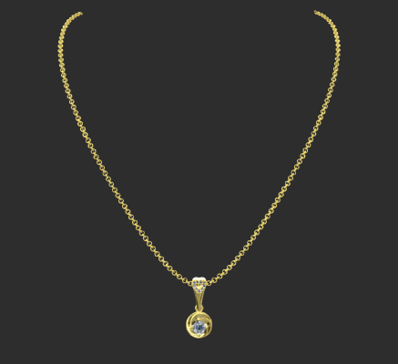 Pendant & Necklace 755 | 3d print model