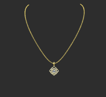Pendant & Necklace 808 | 3d print model
