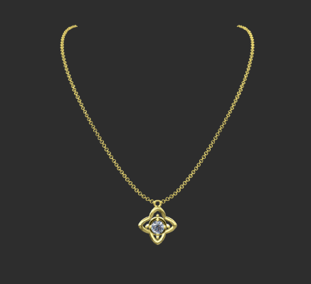 Pendant & Necklace 966 | 3d print model