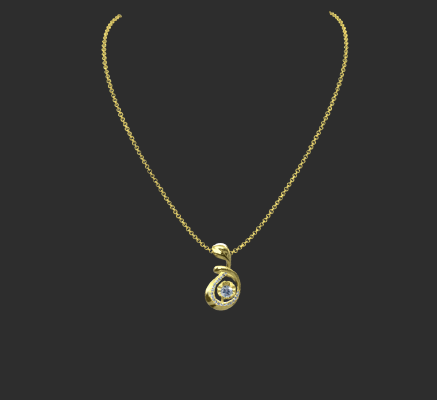 Pendant & Necklace 1036 | 3d print model