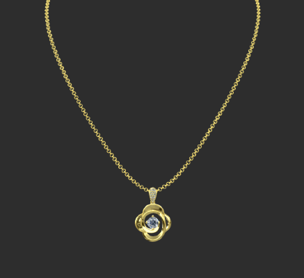 Pendant & Necklace 1045 | 3d print model