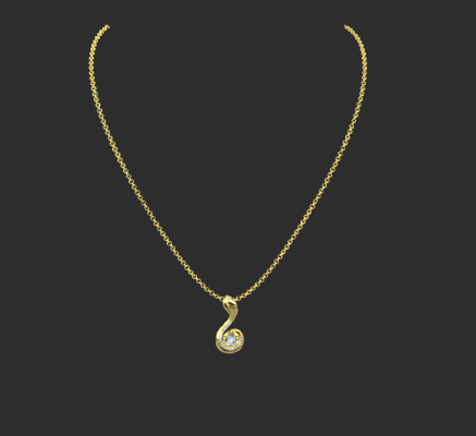 Pendant & Necklace 1083 | 3d print model