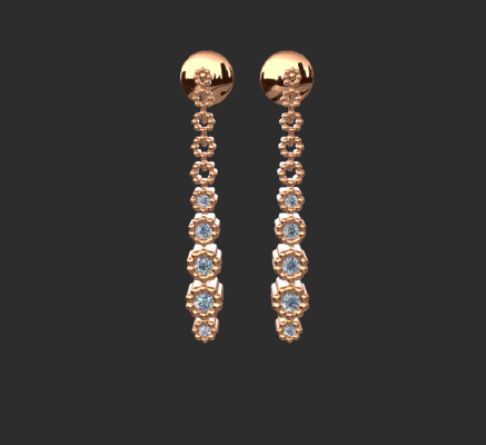Earrings 1101 | 3d print model