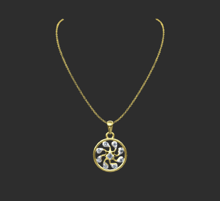 Pendant & Necklace 1238 | 3d print model