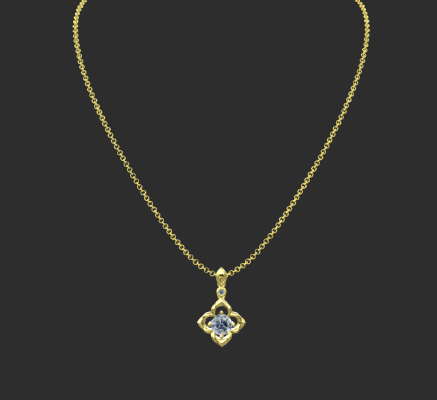 Pendant & Necklace 1296 | 3d print model