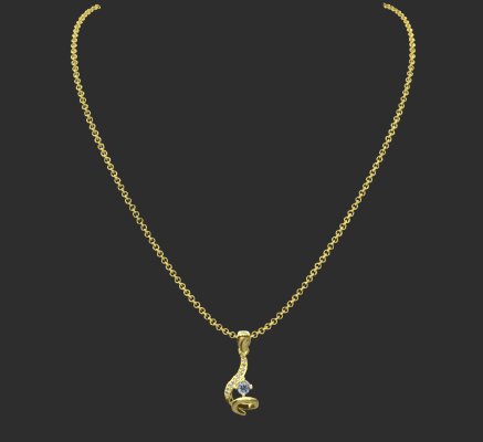 Pendant & Necklace 1328 | 3d print model