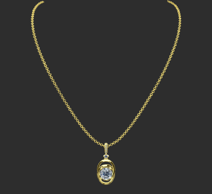 Pendant & Necklace 1340 | 3d print model