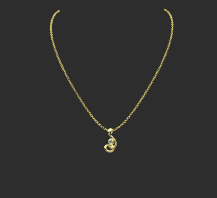 Pendant & Necklace 1399 | 3d print model