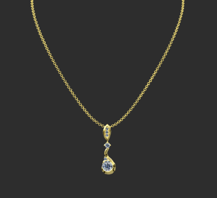 Pendant & Necklace 1414 | 3d print model