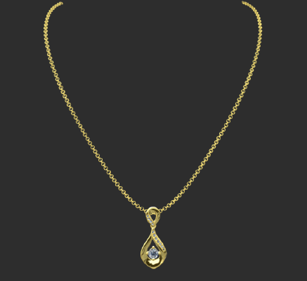 Pendant & Necklace 1416 | 3d print model