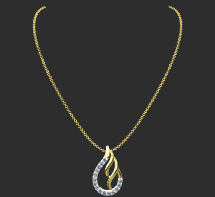Pendant & Necklace 1419 | 3d print model