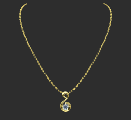 Pendant & Necklace 1527 | 3d print model