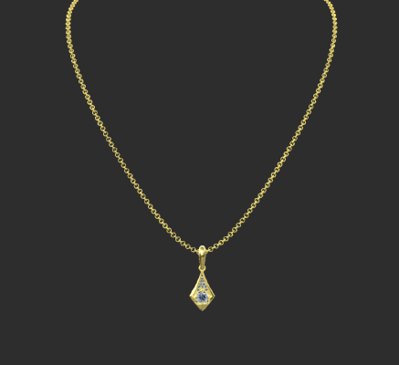 Pendant & Necklace 1570 | 3d print model