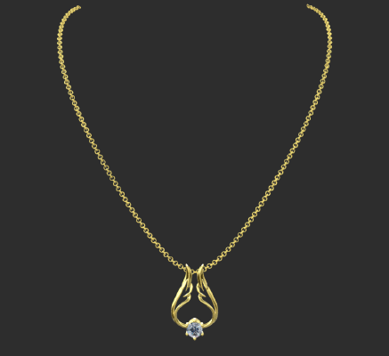 Pendant & Necklace 1598 | 3d print model