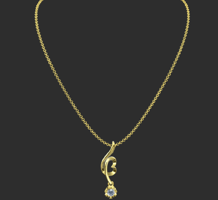 Pendant & Necklace 1614 | 3d print model