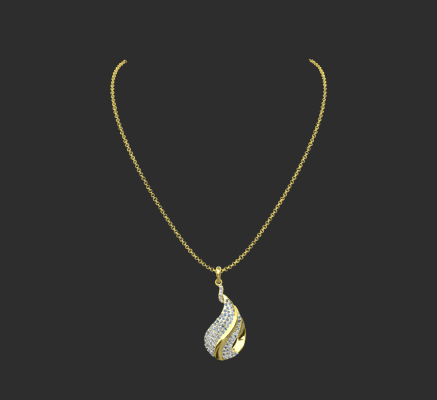 Pendant & Necklace 1634 | 3d print model