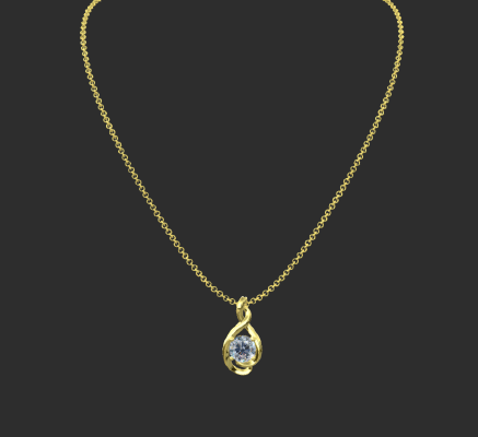 Pendant & Necklace 1636 | 3d print model