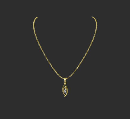 Pendant & Necklace 1643 | 3d print model