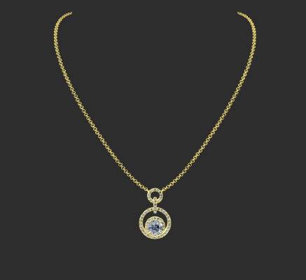 Pendant & Necklace 1665 | 3d print model
