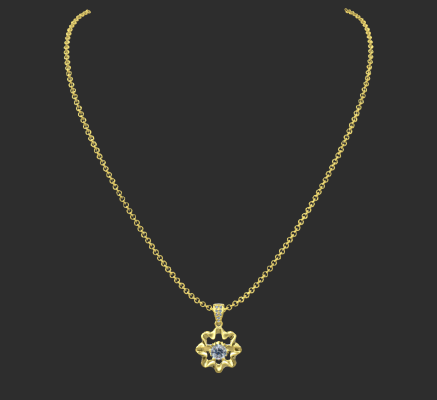 Pendant & Necklace 1698 | 3d print model