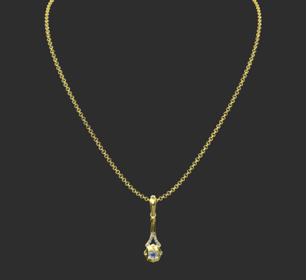 Pendant & Necklace 1738 | 3d print model
