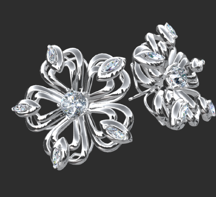 Earrings 1743 | 3d print model
