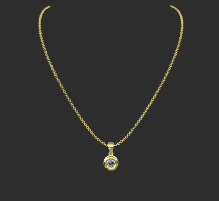 Pendant & Necklace 1777 | 3d print model