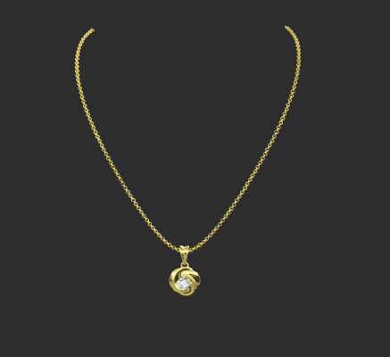 Pendant & Necklace 1828 | 3d print model