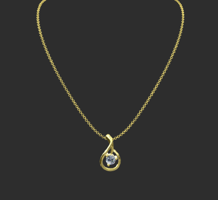 Pendant & Necklace 1857 | 3d print model