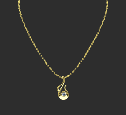 Pendant & Necklace 2062 | 3d print model