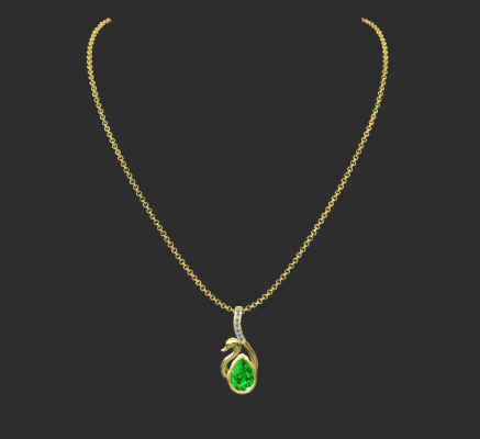 Pendant & Necklace 2085 | 3d print model