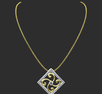 Pendant & Necklace 2223 | 3d print model
