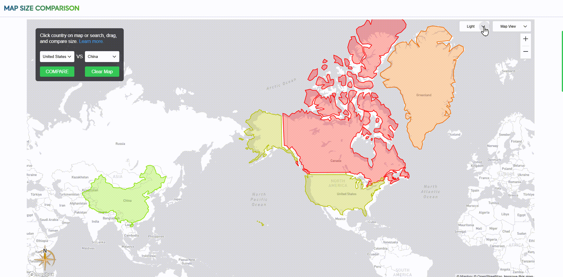 switch the map view