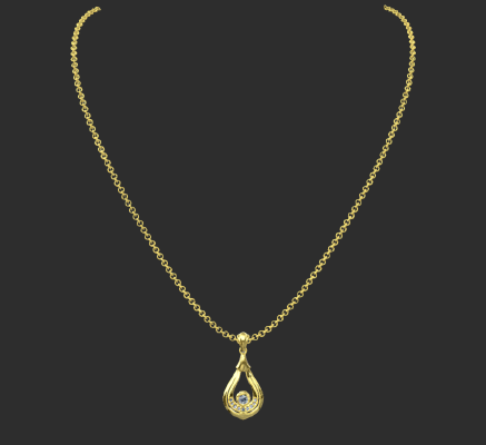 Pendant & Necklace 2299 | 3d print model