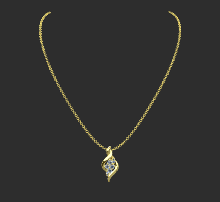Pendant & Necklace 2342 | 3d print model