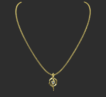 Pendant & Necklace 2344 | 3d print model